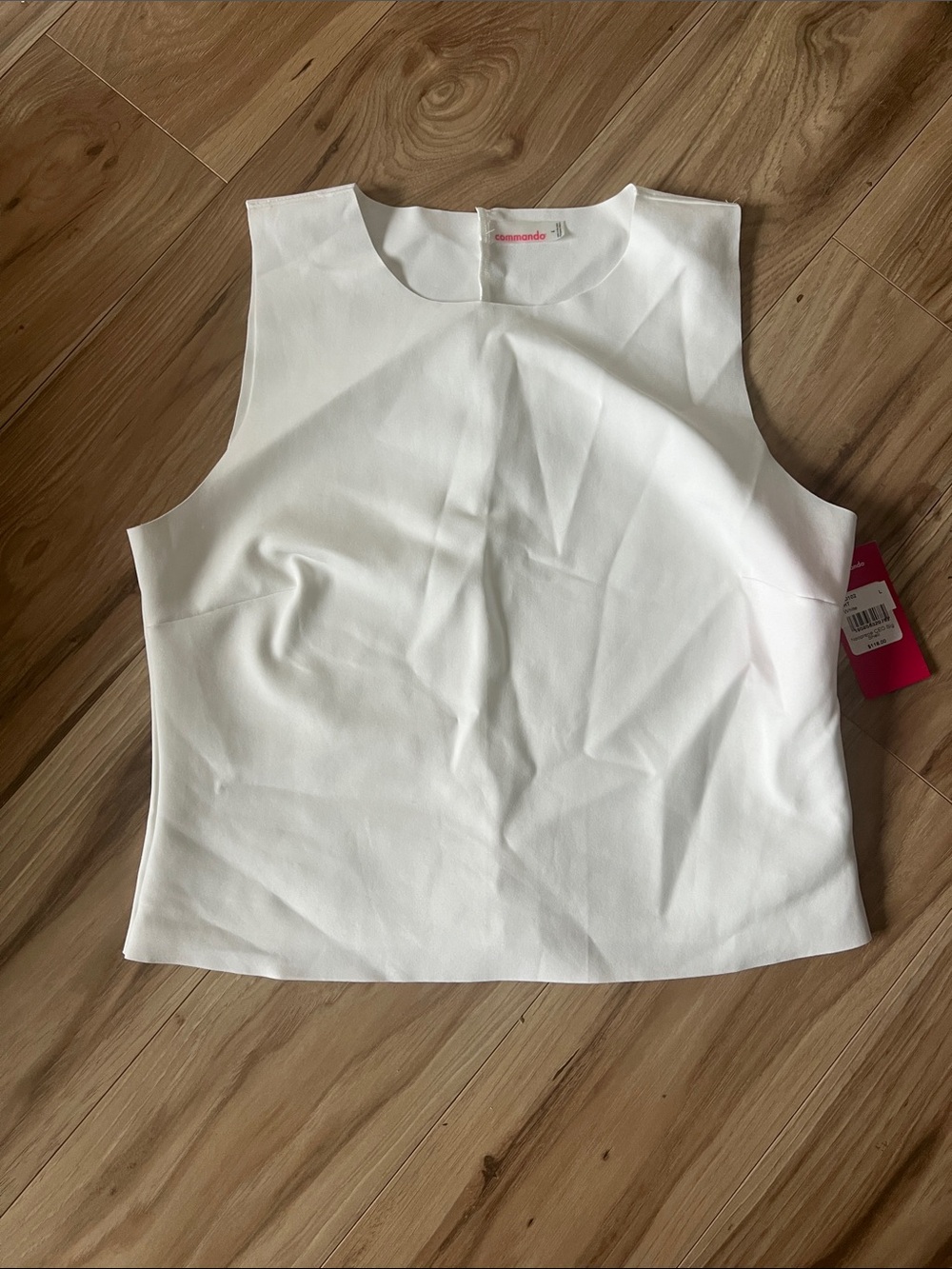 Commando White Sleeveless Crewneck Tank